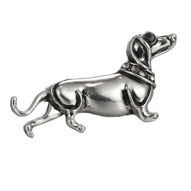 Lovely Rhinestone Dog Animal Metal Brooch Lapel Collar Pin Fashion Jewelry Gift